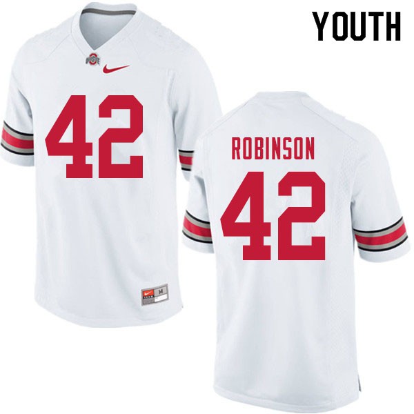 Ohio State Buckeyes #42 Bradley Robinson Youth College Jersey White